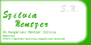 szilvia mentzer business card